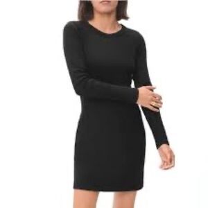 Everlane Black Ribbed Long Sleeve Mini Dress XS NWT